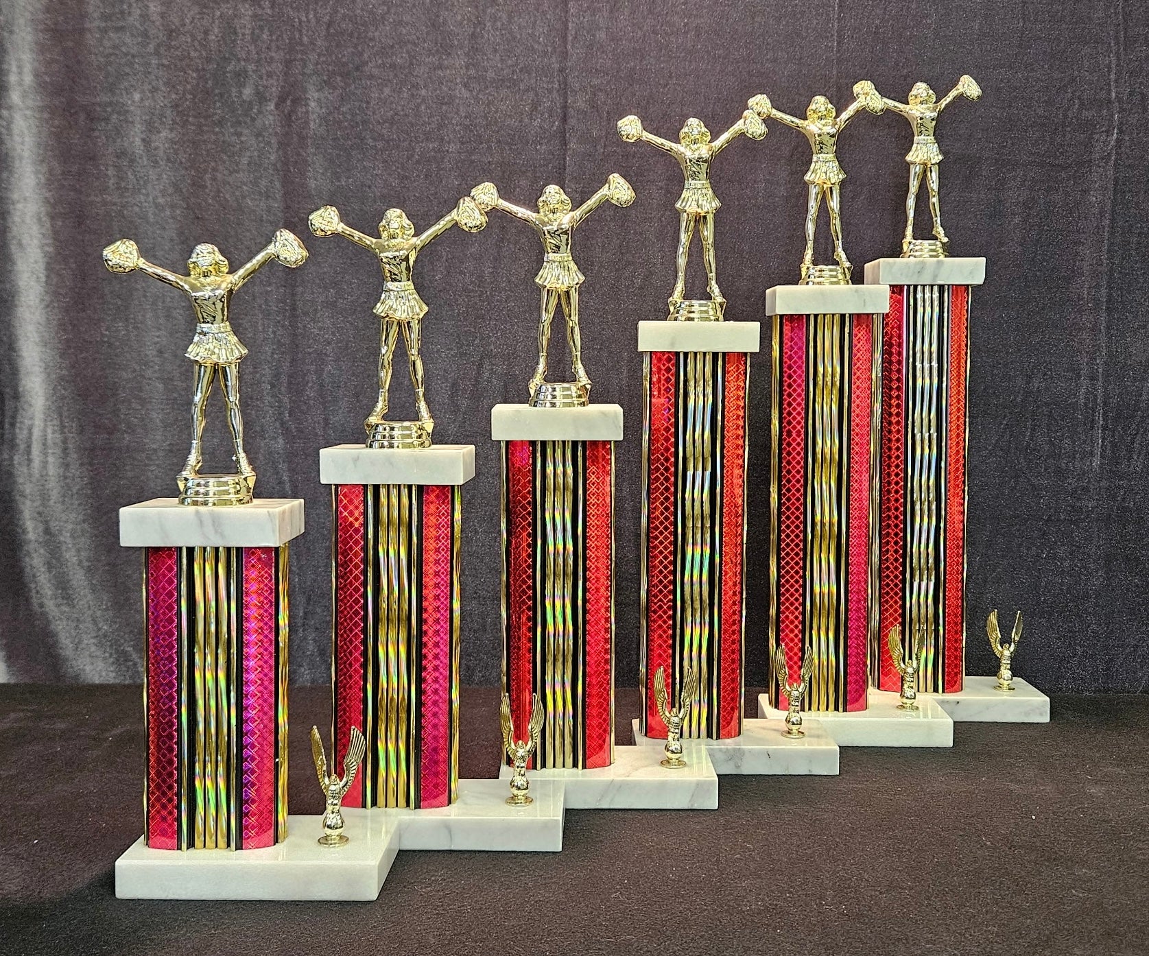 Rectangle trophy with side trim.  Pick Your Color and Figurine