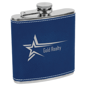 6 oz. Laserable Leatherette Stainless Steel Flask