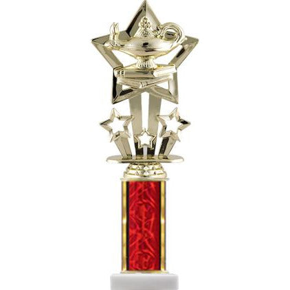 Star Theme Figure and Column Round Trophy