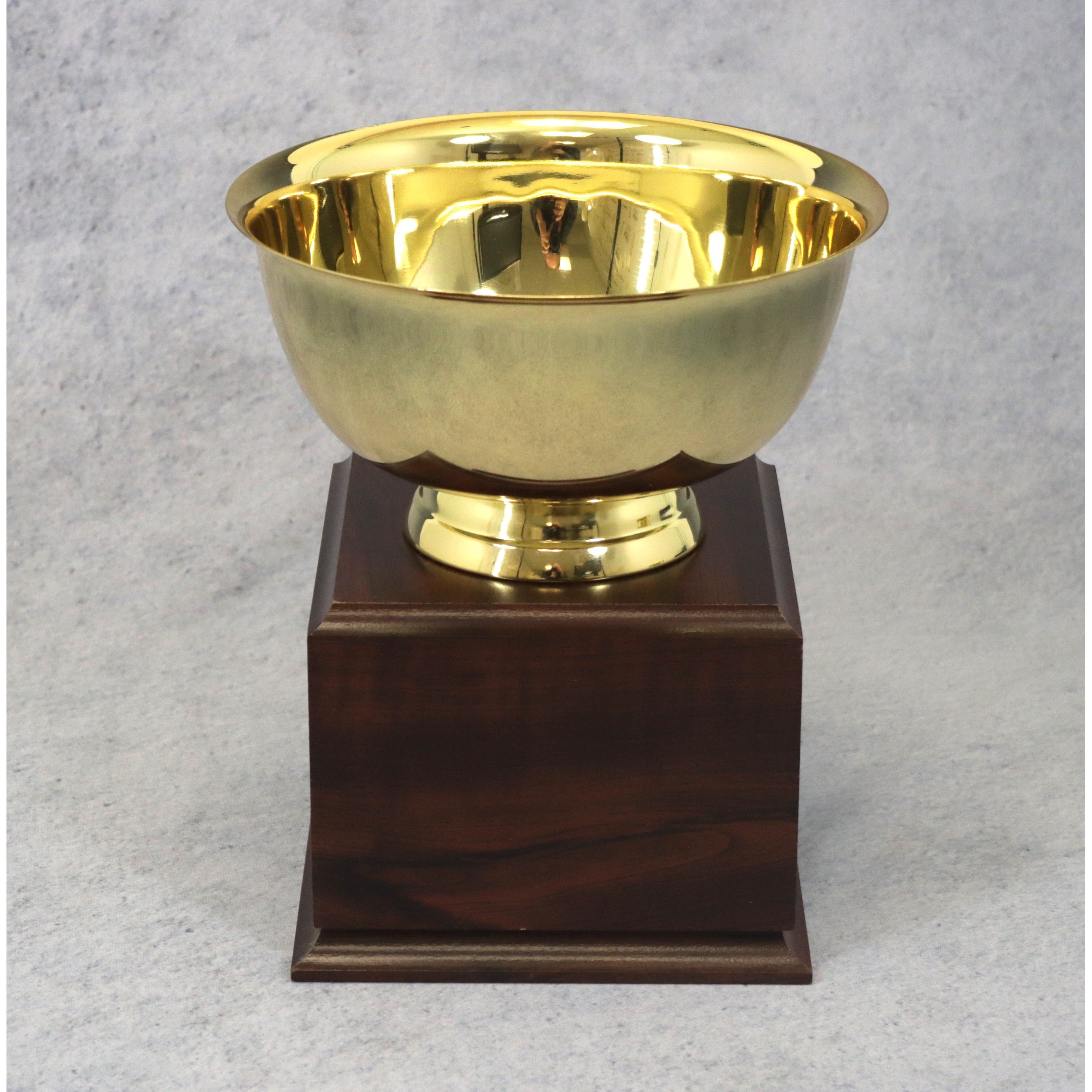 Gold Revere Bowl on Walnut Base